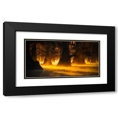Morning Light Black Modern Wood Framed Art Print with Double Matting by Zheng, Michael