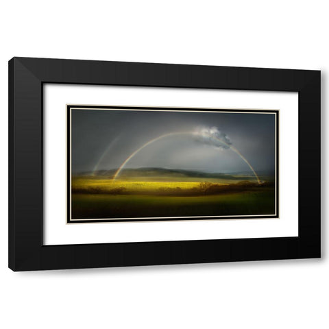 The Spring Bliss Black Modern Wood Framed Art Print with Double Matting by Dou, Shenshen