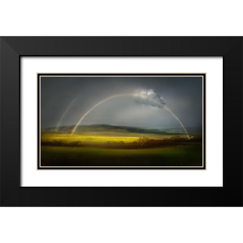 The Spring Bliss Black Modern Wood Framed Art Print with Double Matting by Dou, Shenshen