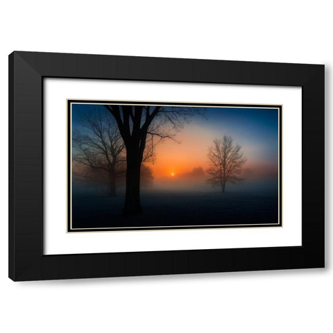 Foggy sunrise Black Modern Wood Framed Art Print with Double Matting by Dai, Wei