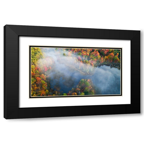 Autumn Symphony I Black Modern Wood Framed Art Print with Double Matting by Fan, John