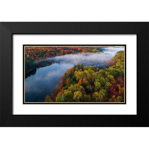 Autumn Symphony II Black Modern Wood Framed Art Print with Double Matting by Fan, John