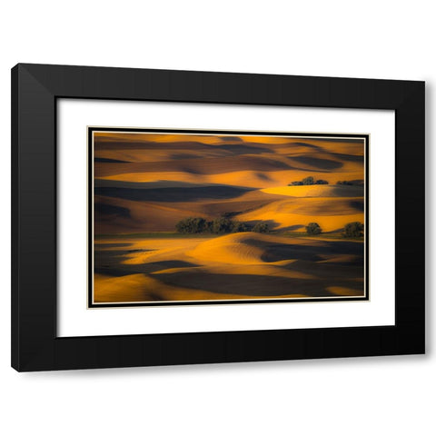 Autumn of Rolling Hills Black Modern Wood Framed Art Print with Double Matting by Kim, Eunice