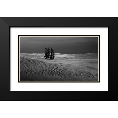 We are not lonely Black Modern Wood Framed Art Print with Double Matting by Xu, Leah