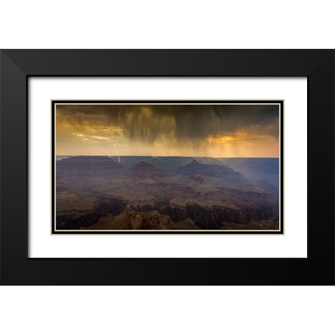Grand Canyon Monsoon Black Modern Wood Framed Art Print with Double Matting by Lin, Ning