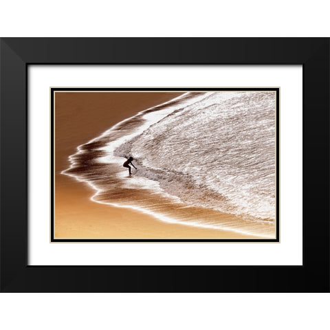 Enjoy Seawater Black Modern Wood Framed Art Print with Double Matting by Dhahi, Saeed