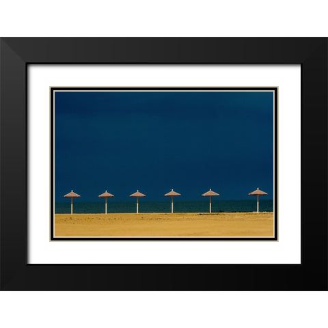 Coming Hurricane Black Modern Wood Framed Art Print with Double Matting by Kovach, Andriy