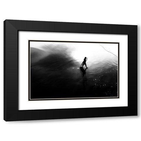 La farfalla Black Modern Wood Framed Art Print with Double Matting by Della Latta, Massimo
