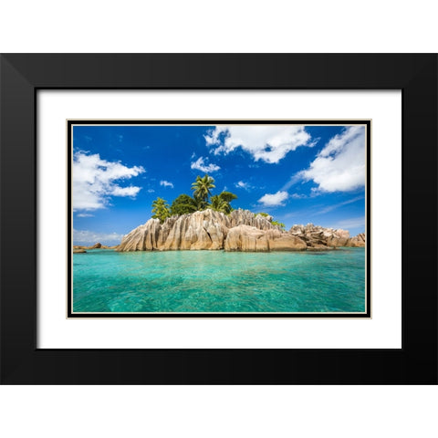 Dream Island Black Modern Wood Framed Art Print with Double Matting by Dmowski, Bartosz