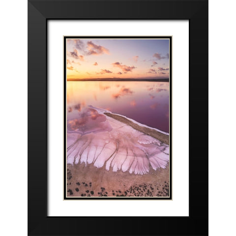 Pink lake Black Modern Wood Framed Art Print with Double Matting by Carrillo Lopez, Antonio