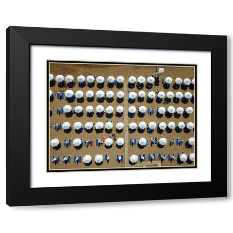 Summer Black Modern Wood Framed Art Print with Double Matting by aumitcanan