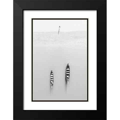 Morning exercises Black Modern Wood Framed Art Print with Double Matting by Chengzhou, Zhou