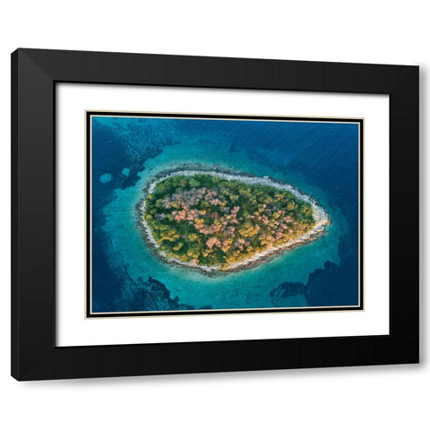 Island Black Modern Wood Framed Art Print with Double Matting by Kravanja, Jure