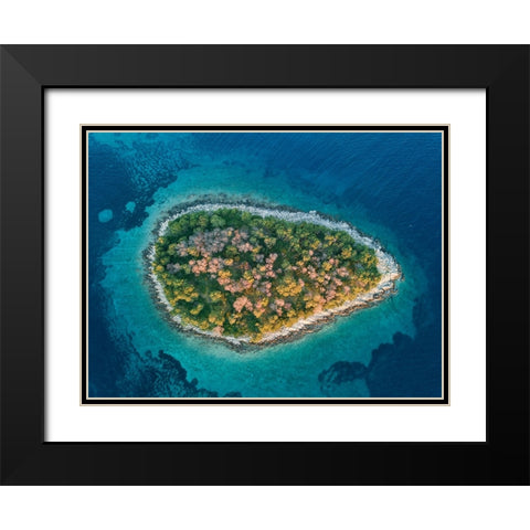 Island Black Modern Wood Framed Art Print with Double Matting by Kravanja, Jure
