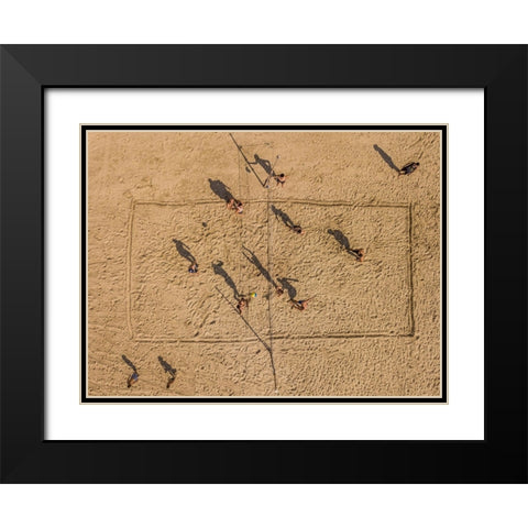 Volley Balling Black Modern Wood Framed Art Print with Double Matting by Adar, Or