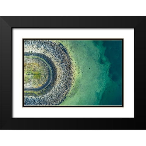 At the end of the pier Black Modern Wood Framed Art Print with Double Matting by de Laat, Bernardine