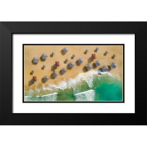 AM-PM Black Modern Wood Framed Art Print with Double Matting by Hassan, Wisam