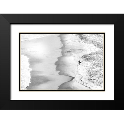 Back on dry land Black Modern Wood Framed Art Print with Double Matting by Groleau, Michel
