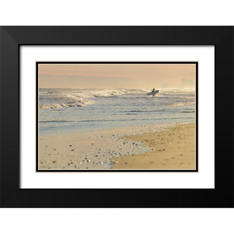 Surfs Up Black Modern Wood Framed Art Print with Double Matting by Mikulska, Aneta