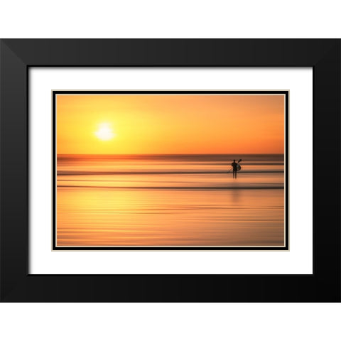 Wait the Moment Black Modern Wood Framed Art Print with Double Matting by Mauriz, Pablo