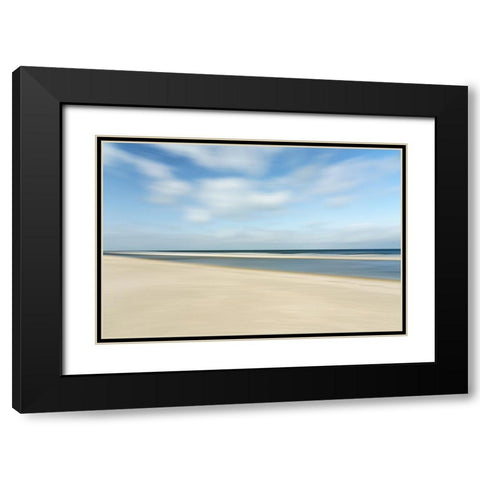 Sand-sea and sky Black Modern Wood Framed Art Print with Double Matting by Reichelt, Dieter