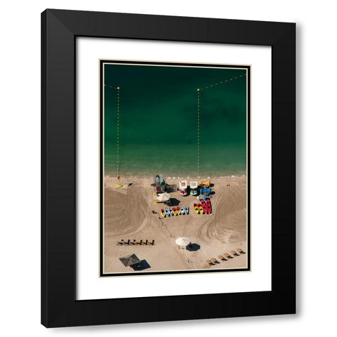 On the beach Black Modern Wood Framed Art Print with Double Matting by Kravanja, Jure