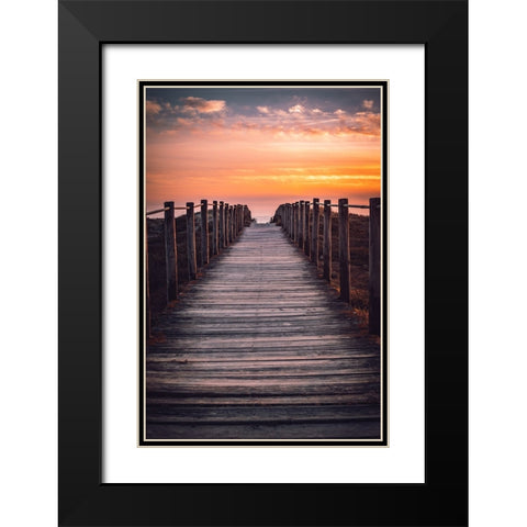 The path Black Modern Wood Framed Art Print with Double Matting by Oliveira, Abilio