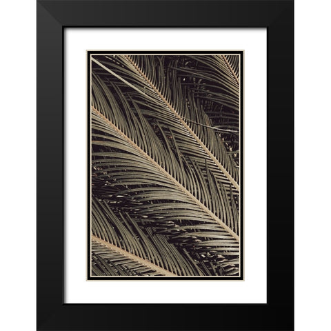 Palmblad 002 Black Modern Wood Framed Art Print with Double Matting by Artographie Studio