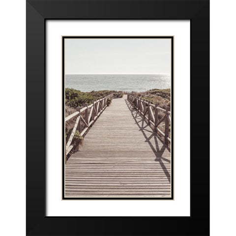 Beach 003 Black Modern Wood Framed Art Print with Double Matting by Artographie Studio