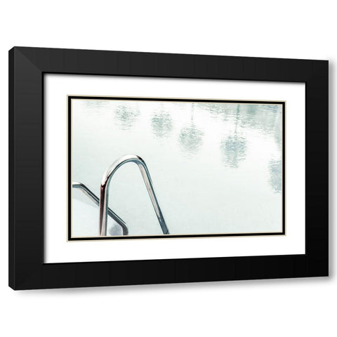Pool 001 Black Modern Wood Framed Art Print with Double Matting by Artographie Studio