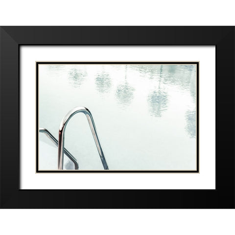Pool 001 Black Modern Wood Framed Art Print with Double Matting by Artographie Studio
