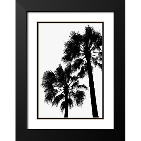 Palm Contrast Black Modern Wood Framed Art Print with Double Matting by Artographie Studio