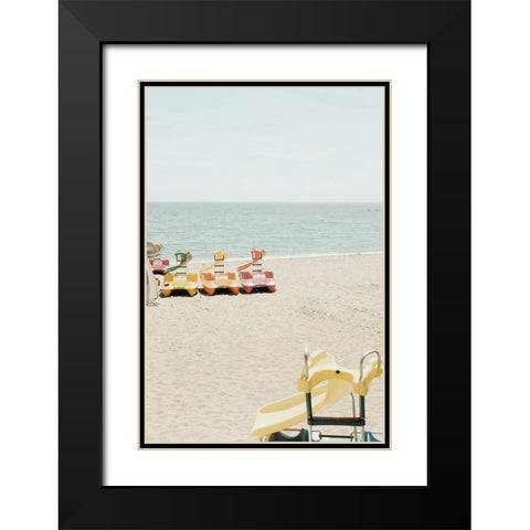 Beach 015 Black Modern Wood Framed Art Print with Double Matting by Artographie Studio