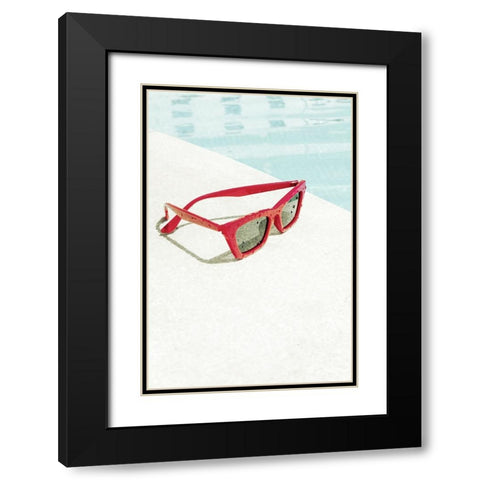 Pool 007 Black Modern Wood Framed Art Print with Double Matting by Artographie Studio