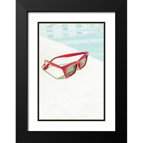 Pool 007 Black Modern Wood Framed Art Print with Double Matting by Artographie Studio