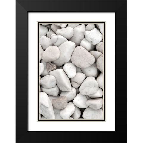 Stones 005 Black Modern Wood Framed Art Print with Double Matting by Artographie Studio