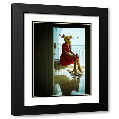 finishing shot Black Modern Wood Framed Art Print with Double Matting by Ambra