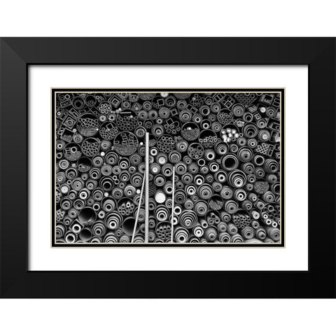 3 more pipes Black Modern Wood Framed Art Print with Double Matting by Hee Han, Dong