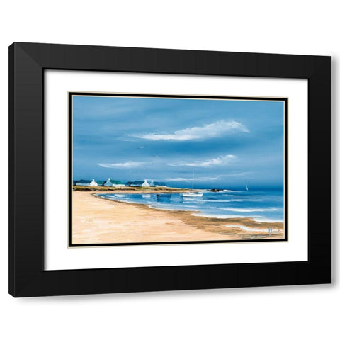 Hameau au bord de la baie Black Modern Wood Framed Art Print with Double Matting by Flanet, Frederic