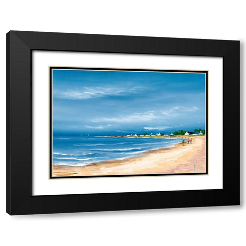 Promenade sur la baie Black Modern Wood Framed Art Print with Double Matting by Flanet, Frederic