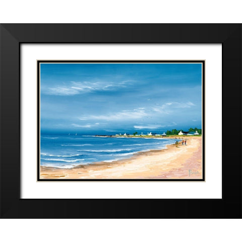 Promenade sur la baie Black Modern Wood Framed Art Print with Double Matting by Flanet, Frederic