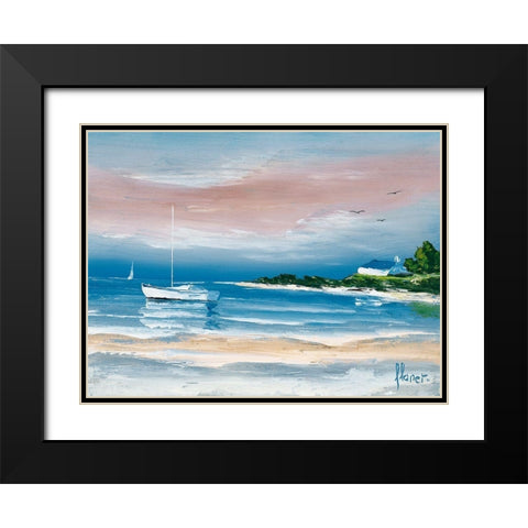 Rivages I Black Modern Wood Framed Art Print with Double Matting by Flanet, Frederic