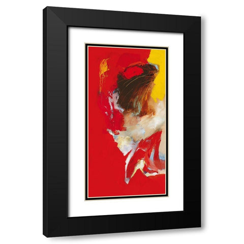 Triptyque rouge I Black Modern Wood Framed Art Print with Double Matting by Magis, Pascal