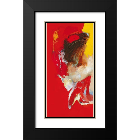 Triptyque rouge I Black Modern Wood Framed Art Print with Double Matting by Magis, Pascal