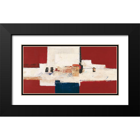 Abstrakt III Black Modern Wood Framed Art Print with Double Matting by van der Werf, Ron