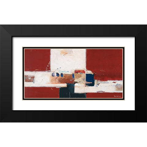 Abstrakt IV Black Modern Wood Framed Art Print with Double Matting by van der Werf, Ron