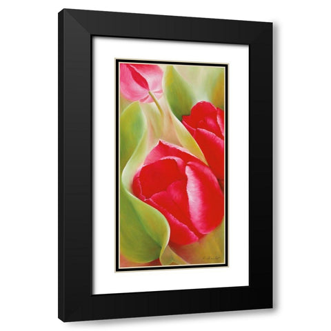 Tulpen I Black Modern Wood Framed Art Print with Double Matting by Schmucker, Annette