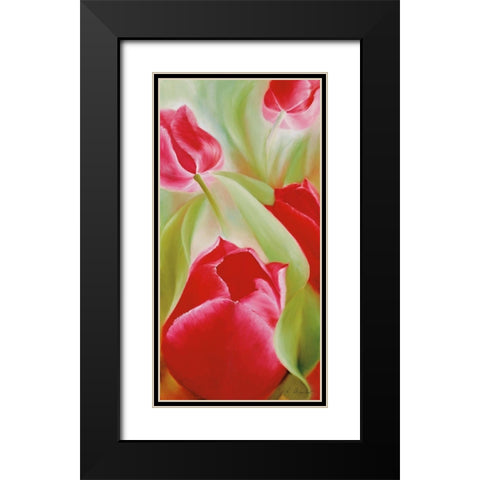 Tulpen II Black Modern Wood Framed Art Print with Double Matting by Schmucker, Annette