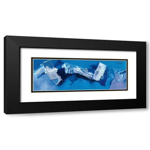 Bleu blanc Black Modern Wood Framed Art Print with Double Matting by Magis, Pascal