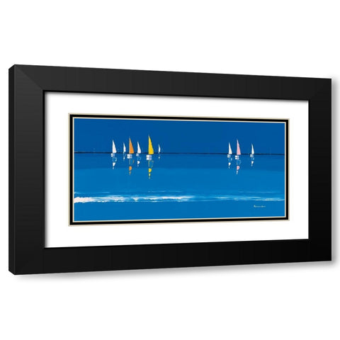Voiles multicolores Black Modern Wood Framed Art Print with Double Matting by Fontdeville, Guy